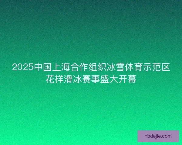 2025中国上海合作组织冰雪体育示范区花样滑冰赛事盛大开幕